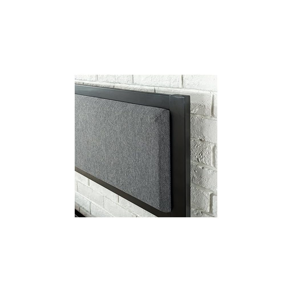 ZINUS Korey Metal Platform Bed Frame with Upholstered Headboard / Wood