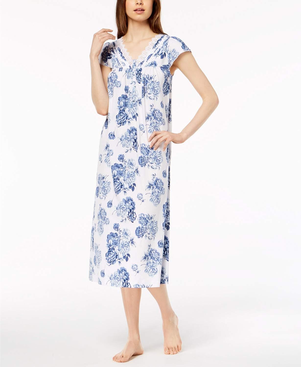 Charter Club Cotton Knit LaceTrim Nightgown, Created for