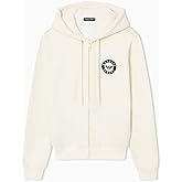 Emporio Armani womens Hooded Full Zip Fuzzy Fleece Lined Sweatshirt