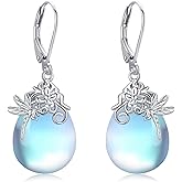 Sterling Silver Christmas/Plumeria/Bee/Dragonfly Leverback Earrings Dangle Drop Earrings Jewelry for Women Mom