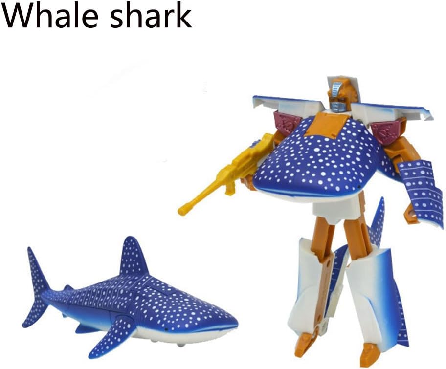 Transformer Marine Animals, Small Plastic Whale Shark Transforming Robot, Party Favors Toys Supplies for Kids