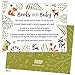 Woodland Baby Shower Book Request Cards with Owl and Forest Animals. Pack of 50. Gender-Neutral, Unisex Design Suitable for Boy or Girl.