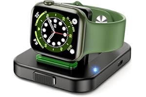 BIFROST Portable Watch Charger Stand - Wireless Magnetic Charging Station with Charging Cable,Compatible with iWatch Series SE 8 7 6 5 4 3 2(38/40/42/44mm)-Black
