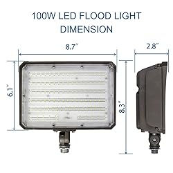 DAKASON 2 Pack 100W LED Flood Light