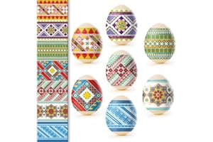 Ukrainian Thermo Heat Shrink Sleeve Decoration Easter Egg Wraps Pysanka Set - for 7 Easter Eggs (Traditional)