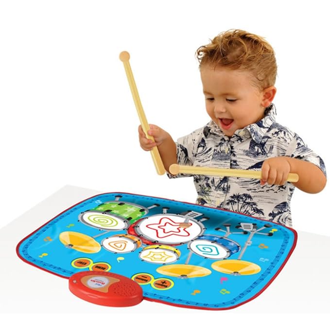 CT-Tribe Mini Kinder Drum Set Muster Musikalischen Touch Play Mat Baby Bildungs Musik Teppich Kind Spielzeug Geschenk mit 2 D
