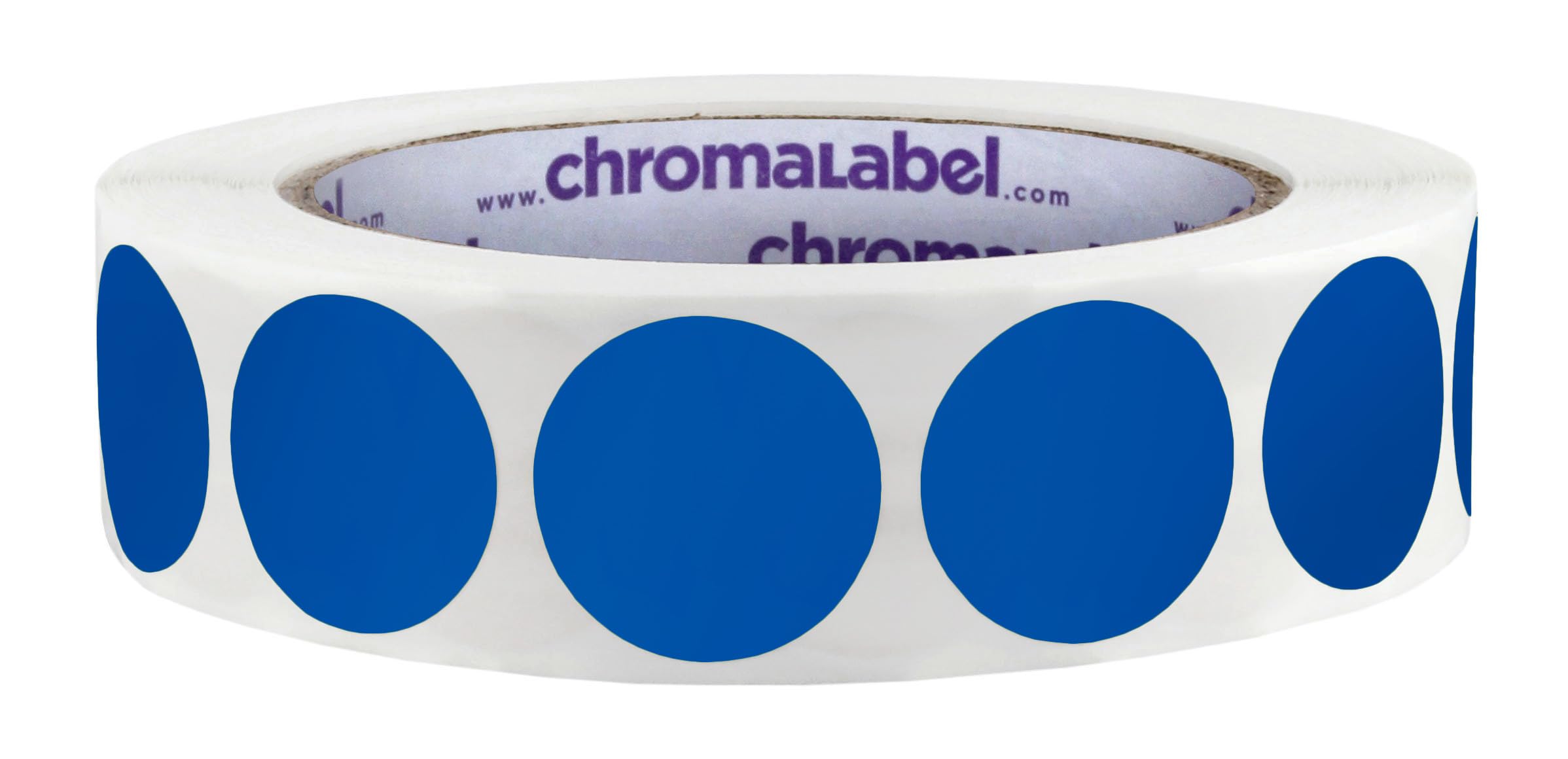 ChromaLabel 25.4mm (1 Inch) Round Permanent Color-Code Dot Stickers, 1000 per Roll, Dark Blue