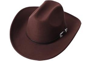 GRNUS Men Women Wide Brim Western Cowboy Cowgirl Hats with Buckle Belt