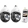 SYMYNELEC 5GHz/2.4GHz Light Bulb Security Camera Outdoor Waterproof 2.5K, 5G Dual Band WiFi Light Socket Security Camera with AI Human Motion Detection Tracking 4MP Color Night Vision Alexa (2 PCS)