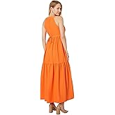 Calvin Klein Womens Halter Gauze Maxi Dress