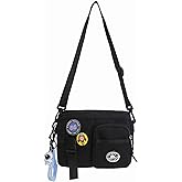 Lefe Liee Black Crossbody Bag for Men - Cute Small Messenger Sling Shoulder Bag - Men's Gift