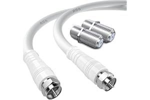 TUOLNK RG6 Antenna Cable, F Type Male to F Male High-Speed RG6 TV Coaxial Cable with F Type Female Gender Changers Connector 75 Ohm, for Cable Box, TV, Satellite, Digital Router 32.8FT(10M)