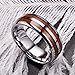 King Will NATURE 8mm Mens Domed Double Rosewood Wood Inlay Tungsten Carbide Ring Wedding Band Polished Finish Comfort Fit