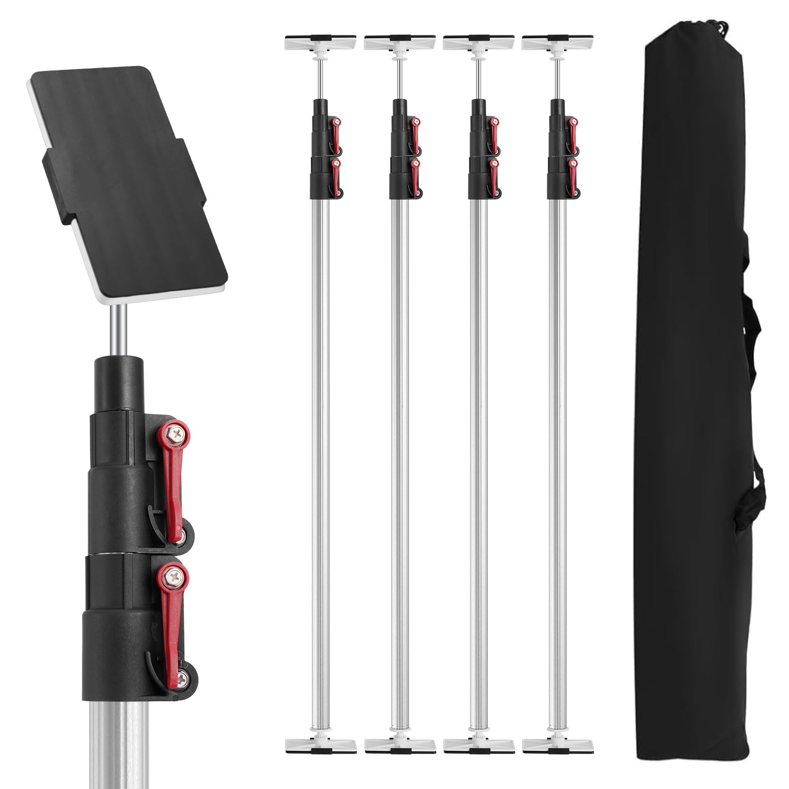 Photo 1 of 10FT Dust Barrier Poles 4 Pack withCarry Bag, Stainless Steel Retractable Zipper Wall Poles Kit for Renovation, Remodeling and Isolation Work