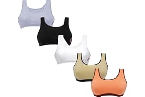 DChica Cotton Girls Training Bras, Comfort Teens Sports Bra Pack for Girls