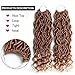 6 Packs Goddess Locs Crochet Hair Wavy Curly #27 14 Inch Faux Locs Crochet Braids Synthetic Hair Extensions Brown Goddess Crochet Locs Low Temperature Braiding Hair (14