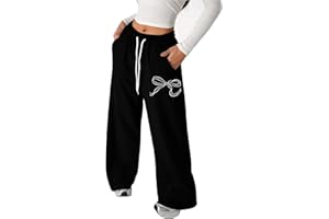 Girls Sweatpants Trendy Kids Fashion Bowknot Baggy Teenage Clothes Sweat Teens Cute Wide Leg Bow Sweats Pants with Pockets