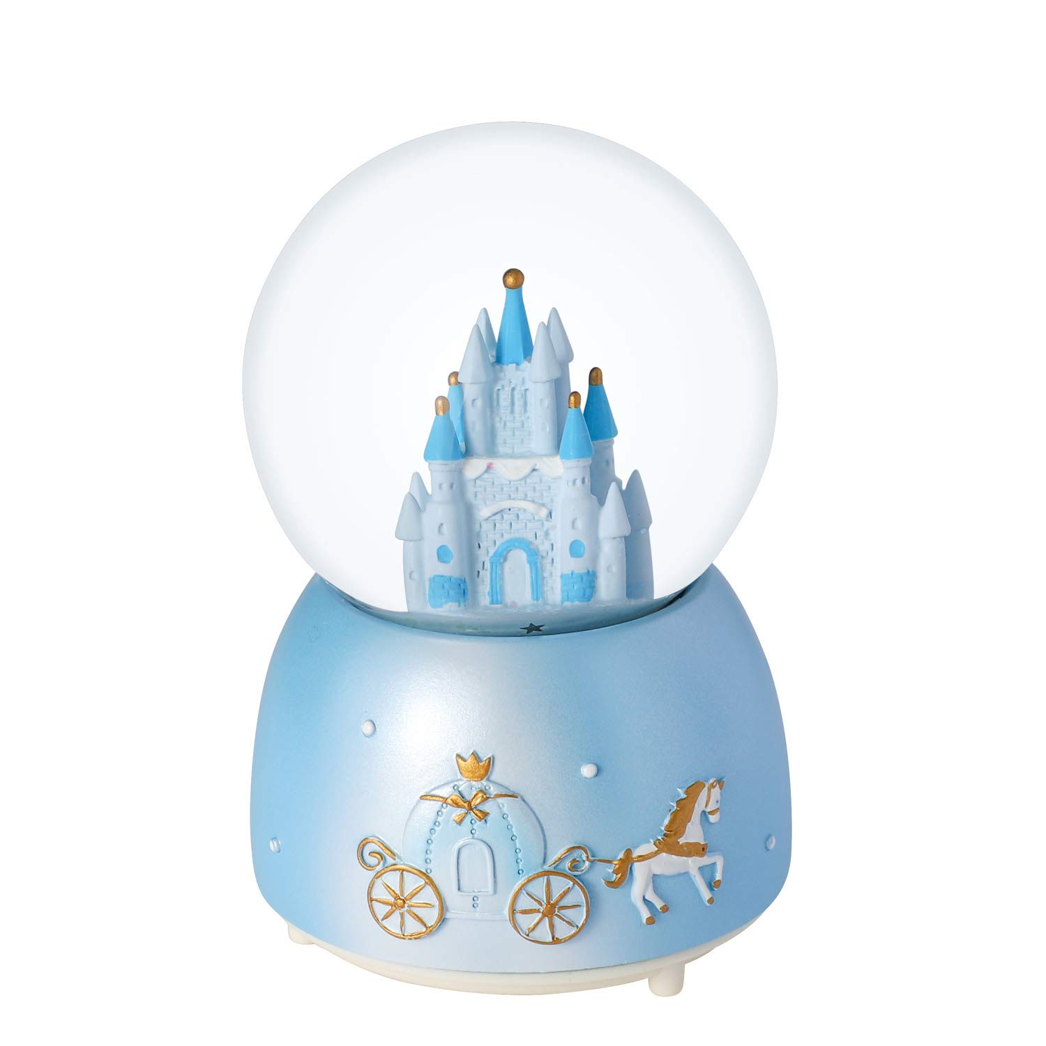 Snow Globe Gift Crystal Ball Castle Music Box Rotating Musical Box Colorful LED Light Melody Musical Gift Artware Christmas Birthday Gift Present For Desktop Ornament Desk Decoration