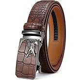 YOORAN Mens Ratchet Belt Mens Dress Belt Leather 1 3/8" Casual Work Jeans Golf with Gift Box