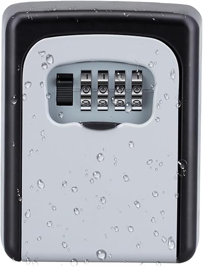 ZHEGE Key Box Wall Mounted 4 Digit Combination Lock Safe for Home Garage Office