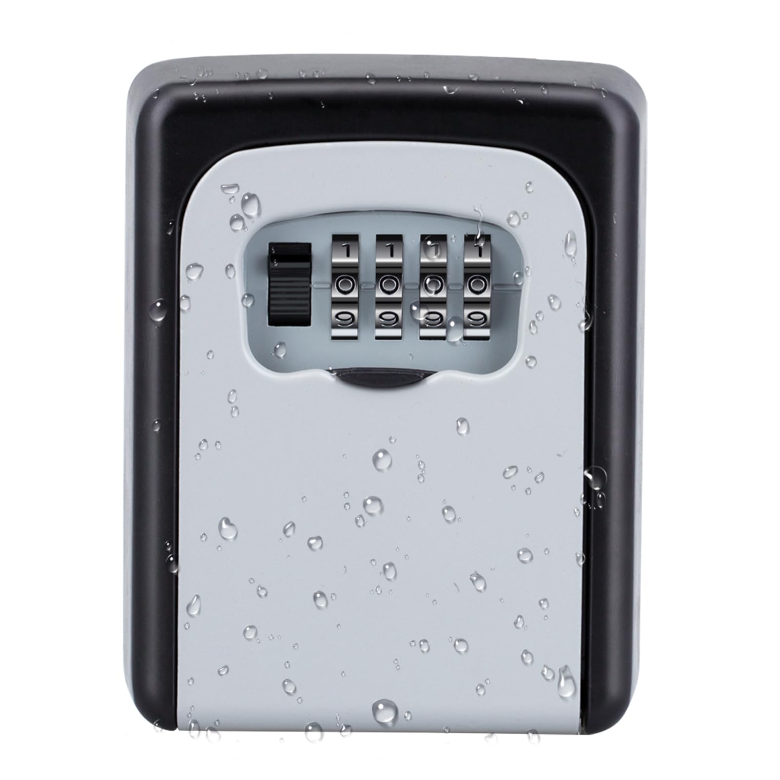 ZHEGE Key Box, Key Safe Wall Mounted, 4 Digit Combination Key Lock Box Outdoor Indoor to Share and Secure Keys for AirBnB Home Garage Office School, Waterproof Lockbox for Spare Key Storage, Grey