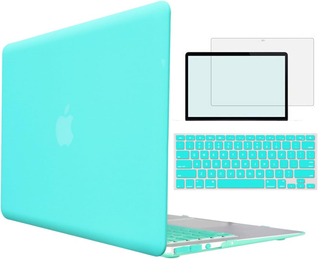 Tojia Old MacBook Air 13 Case,4 in 1 Plastic Cover with Keyboard Skin Screen Protector Compatible MacBook Air 13inch Model:A1369/A1466
