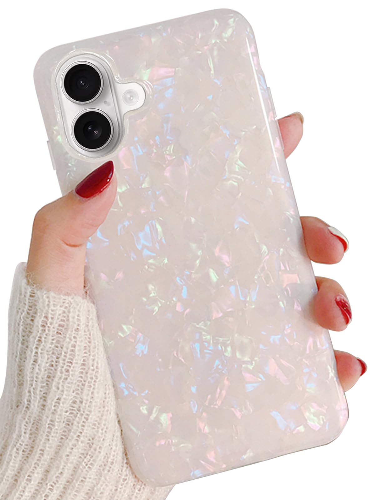J.west Compatible with iPhone 17 Case 6.3 inch,Sparkle Opal Glitter Translucent Clear Soft TPU Slim Fit Protective Phone Cover Case for Women Girls Colorful