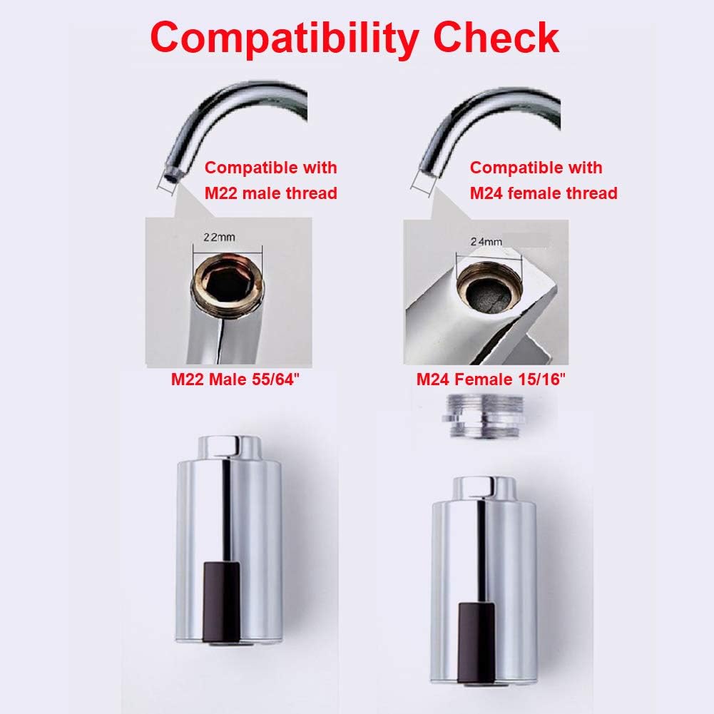 Smart Touchless Faucet Adapter for Kitchen and Bathroom, Automatic Faucet Adapter Motion Sensor, Compatible with Male 55/56" Female 15/16", Touchless Kitchen Faucet, Sink Faucet, Economical Faucet by MGDC - - 