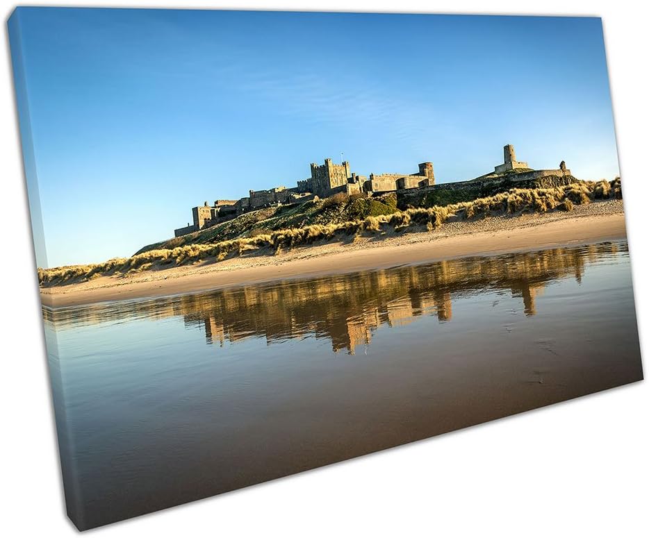 EACanvas BAMBURGH CASTLE CANVAS WALL ART PICTURE LARGE 30x20 Inch Amazon.co.uk Kitchen & Home