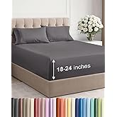 Extra Deep Twin XL Sheet Set - 4 Piece Breathable and Cooling Sheets - Hotel Luxury Bedding for Women, Men, Kids & Teens - Easy & Secure Fit - Soft, Wrinkle Free and Comfy - Extra Deep Pockets - Grey
