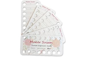 Maker Susan 5 Pack Embroidery Thread Organizer Cards, Embroidery Floss Organizer Holder 16 Positions Cross Stitch Bobbin for Floss, Craft DIY Sewing Storage, Cardboard Floss Bobbins, Thread Keeper