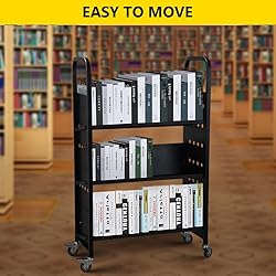 Book Cart, Three Layer Single Sided V-Shaped