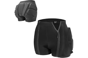3D Protective Padded Shorts, Kids Zipper Tailbone Protector, Butt and Hip Pads for Skating Snowboard Skateboarding Hockey