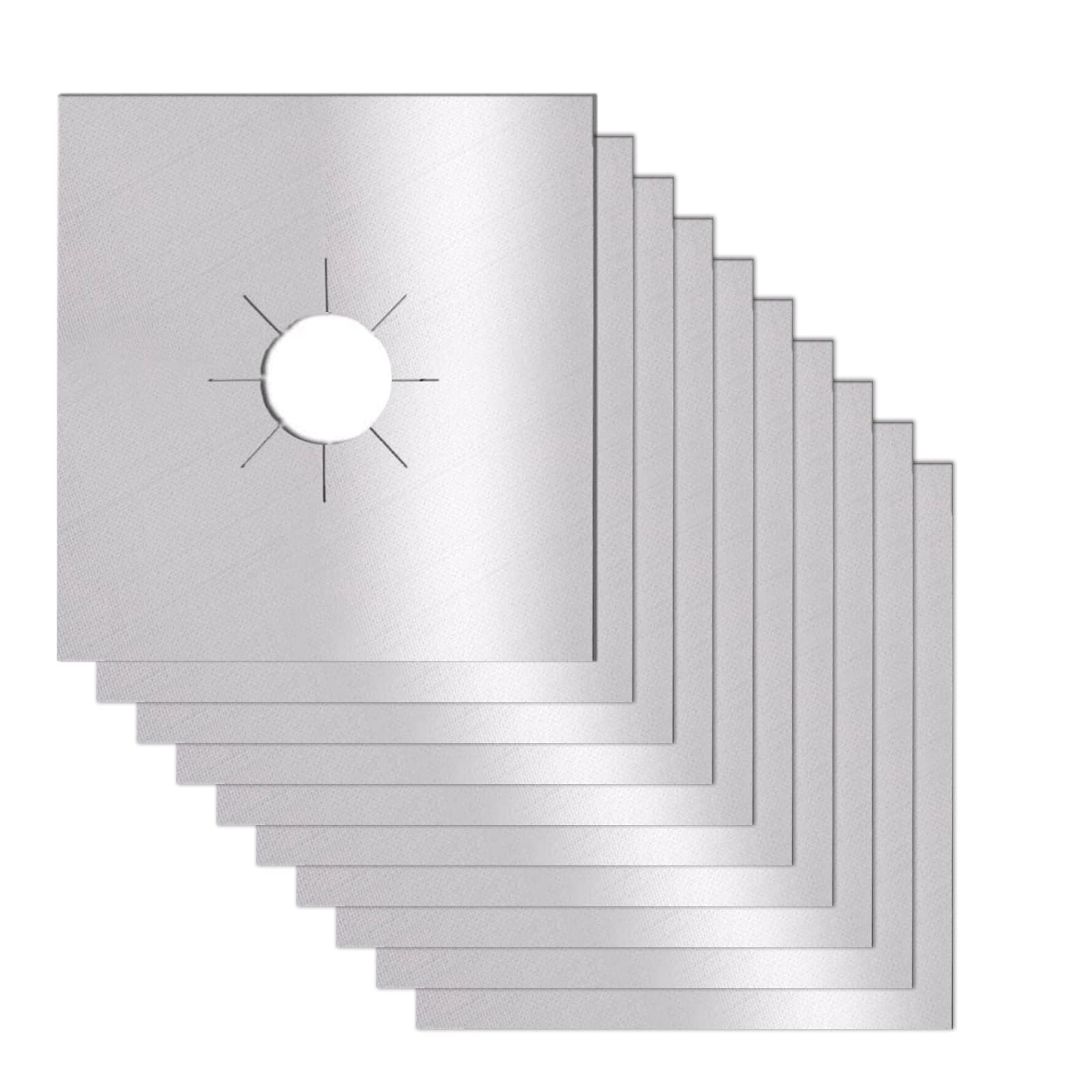 Photo 1 of Gas Stove Burner Covers 10 Pack- XZSUN 0.2mm Double Thickness Reusable Gas Range Protectors For Kitchen&Cooking?sliver?10pack?