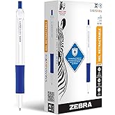 Zebra Pen, SARASA Dry X1+ Retractable Gel Pens, 0.7mm Medium Point, Blue Ink, Fast-Dry Smear-Resistant Gel, Protective Coated Ergonomic Barrel with Comfort Grip, Left-Hand Friendly, 12-Pack (41520)