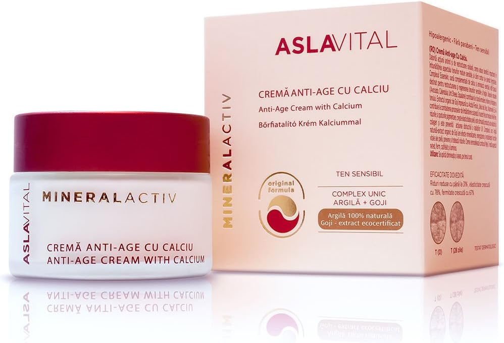 ASLAVITAL MINERALACTIV, Anti-Aging Cream With Calcium (With Clay and Goji Berry Organic Extract)