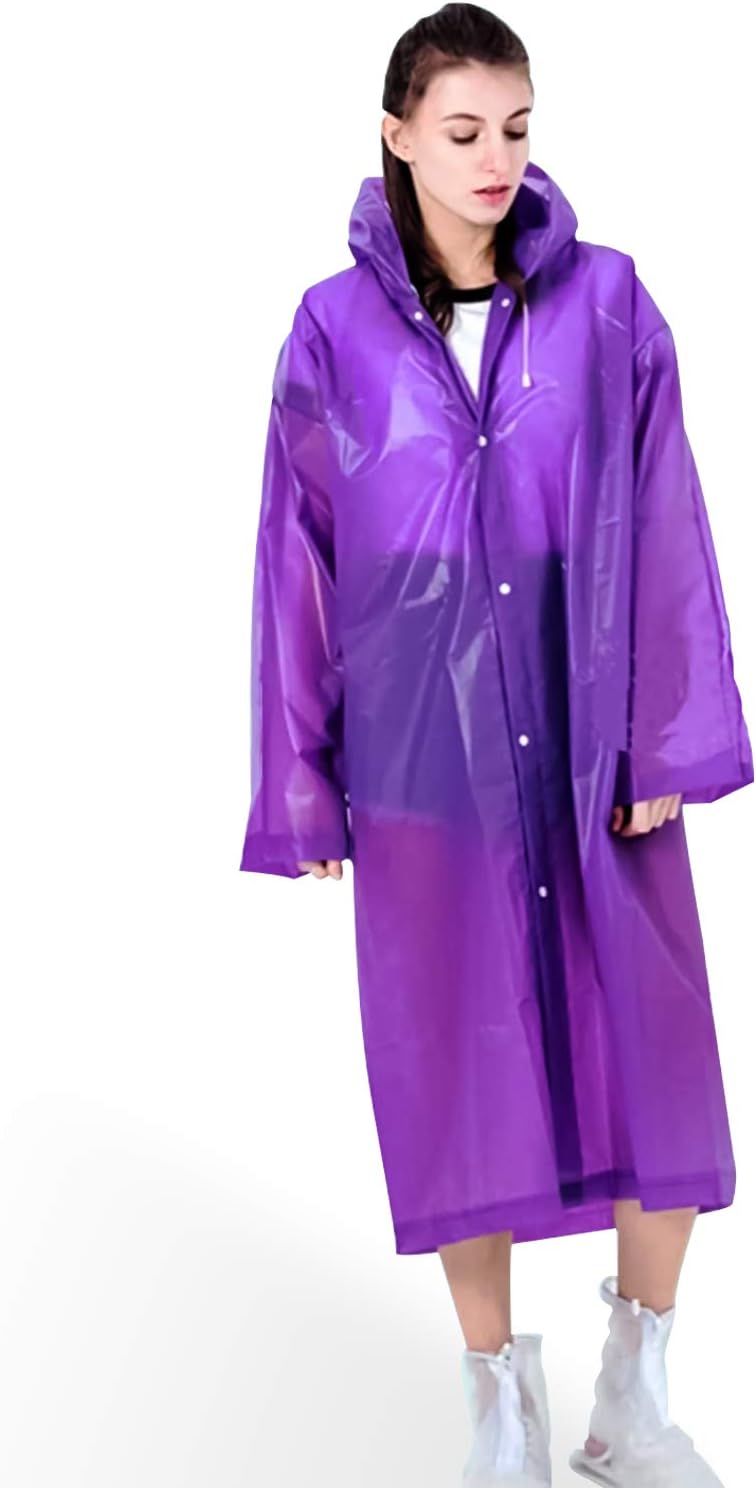 Rain Poncho for Adults Men Women Waterproof Reusable Clear Raincoat