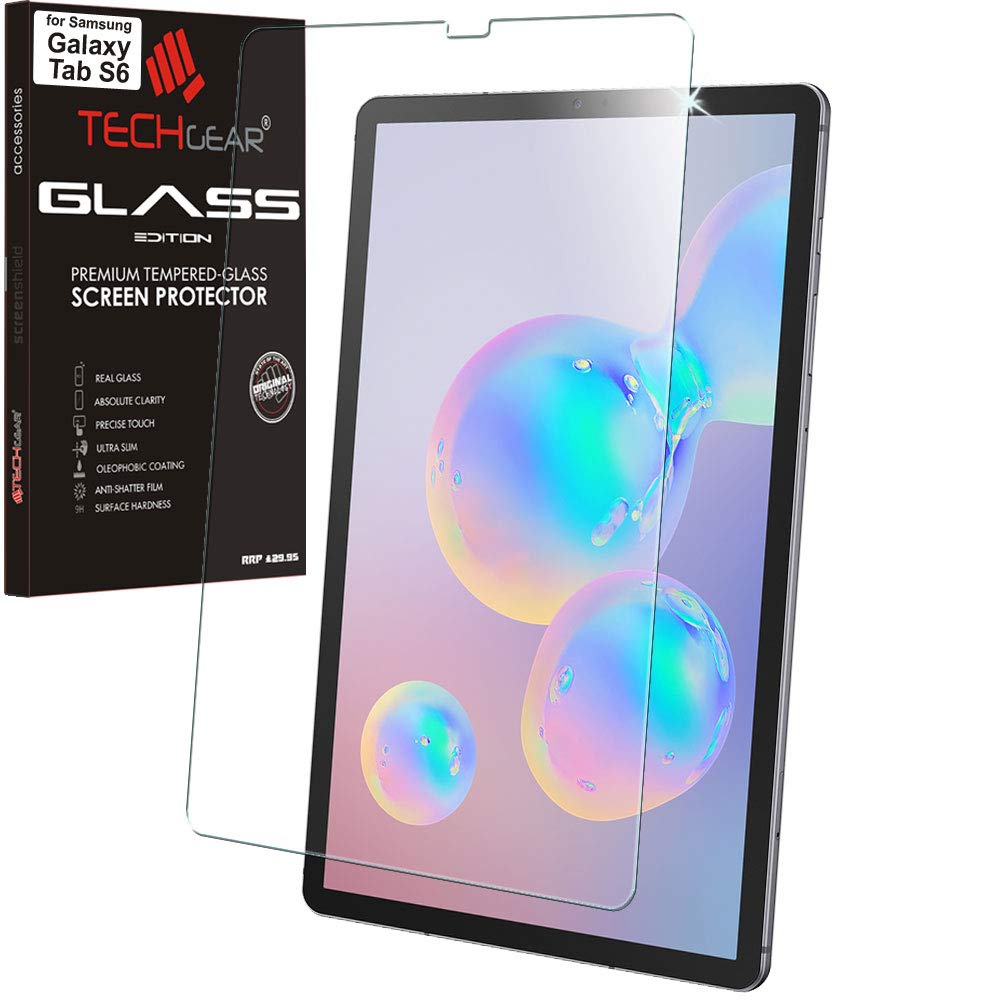 TECHGEAR Galaxy Tab S6 10.5" GLASS Edition (SM-T860 / SM-T865), Tempered Glass Screen Protector [9H Toughness] [HD Clarity] [Scratch-Resistant] [No-Bubble] Designed For Samsung Galaxy Tab S6 10.5"