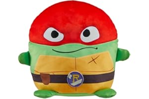 Mattel Teenage Mutant Ninja Turtles: Mutant Mayhem Plush Toys Cuutopia, 10 Inch Rounded Raphael Kawaii-Style Plush, Red Masked Raph Collectible