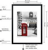 Scholar Tree Black Picture Frame Set of 3 12x16 with Mount 8.5x11 view 4