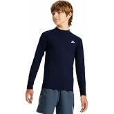 DEVOROPA Youth Boys Compression Thermal Shirt Long Sleeve Kids Fleece Baselayer Soccer Baseball Undershirt Slim/Regular/Husky