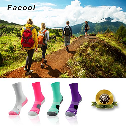 Cool Athletic Crew Socks 6 Pairs, Facool Women's Girl's Cushioned Soccer Football Socks, Mid Calf Basketball Lacrosse Socks, Handball Rugby Socks