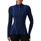 Witkey Womens Thermal Quarter Zip Pullover, Fleece Lined Long Sleeve Workout Top Quick Dry Moisture Wicking Athletic Shirt