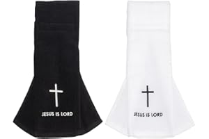 DIICCYO 2 Pcs Cotton Christian Cross Football Towel, White and Black Cotton Football Field Quarterback Sports Towels, Football Sweat Towel for Sports Gym Accessories