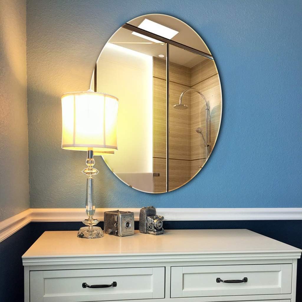 Amazon Com Oval Wall Mirrors Bathroom Wall Mounted Makeup Decoration Hang Mirror Frame Fixing Kit For Hallway Living Room Bedroom Washrooms Accessories Home Kitchen
