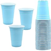 Yaure Joy 30 Pcs 16 oz Disposable Plastic Cups Bulk for Graduation Party Wedding Theme Party Birthday (Light Blue)