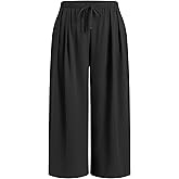 CIDER Elastic Waist Wide Leg Trousers Curve & Plus