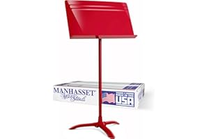 Manhasset Music Stand For Sheet Music - 48 Symphony Model - 4801RED - Long Lasting, Durable Manhasset Stand - Adjustable Height - 20" by 12