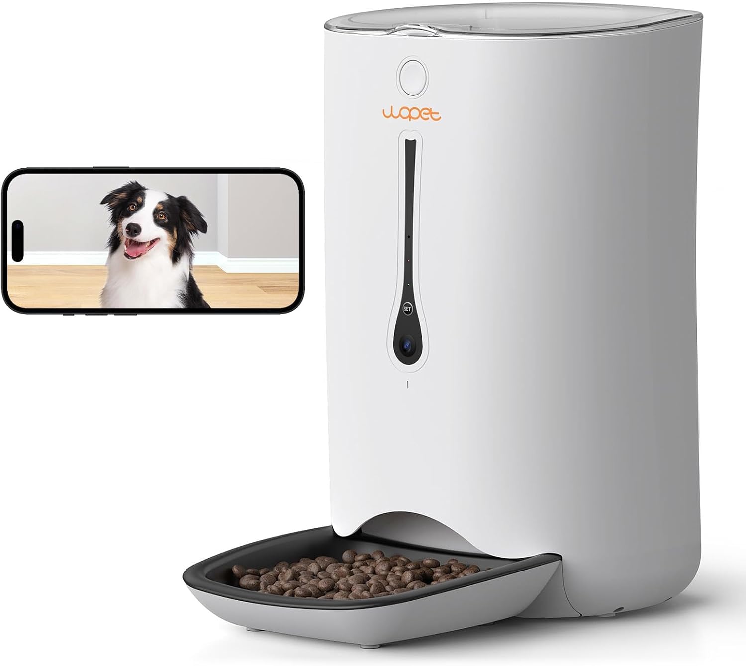 Photo 1 of WOPET Automatic Dog Feeder with Camera,7L Smart WiFi Cat Feeder Dog Food Dispenser,6-Meal Pet Feeder HD Camera for Voice and Video Recording APP Control