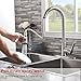 Lead-free Modern Commercial Brushed Nickel Stainless Steel Single Handle Pull Down Sprayer Spring Kitchen Sink Faucet, Pull Out Kitchen Faucets With Deck Plate